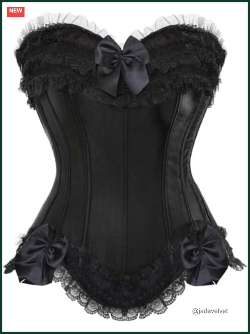 Plus Size Overbust Corset Top Boned Bustier Lace Up Back